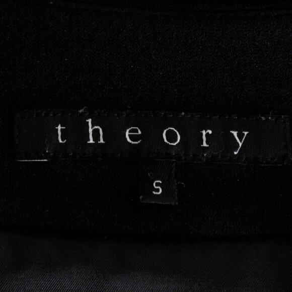 Theory Sz S Black Heavy Knit Lined Viscose Polyamide Blazer Jacket - Picture 4 of 6